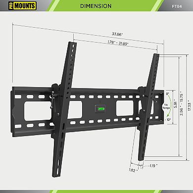 ProMounts Tilt TV Wall Mount for TVs 50" - 92" Up to 165 lbs