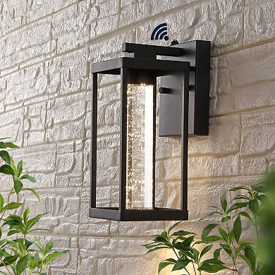 4.75" 1-light Vintage Iron/seeded Glass With Dusk-to-dawn Sensor Integrated Led Outdoor Sconce
