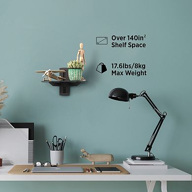 ProMounts Tempered Glass Floating Wall Shelf, Holds Up to 17.6 lbs