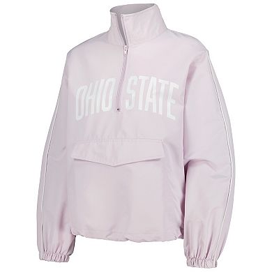 Women's Lusso Lavender Ohio State Buckeyes Parker Quarter-Zip Rain Tech Jacket