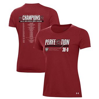 Women's Under Armour Garnet South Carolina Gamecocks 2024 NCAA Women's Basketball National Champions Schedule T-Shirt