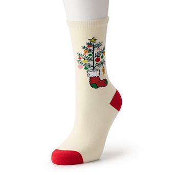 Women's Shine Little Tree Stocking Crew Socks