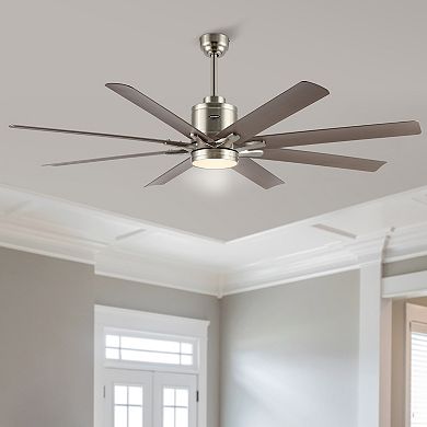 66" 1-light Iron/plastic Mobile-app/remote-controlled 6-speed Ceiling Fan With Integrated Led Light
