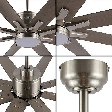 66" 1-light Iron/plastic Mobile-app/remote-controlled 6-speed Ceiling Fan With Integrated Led Light