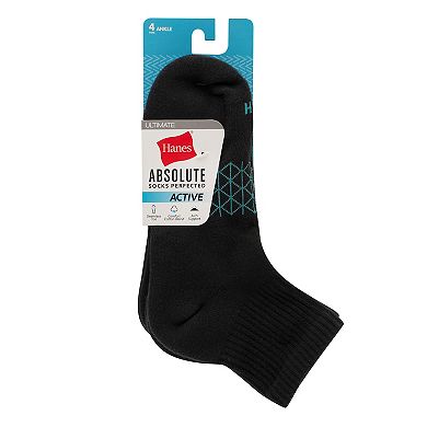 Women's Hanes® 4 Pairs Ultimate Absolute Active Cushioned Ankle Socks - HWUAA4