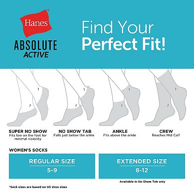 Women's Hanes® 4 Pairs Ultimate Absolute Active Cushioned Ankle Socks - HWUAA4