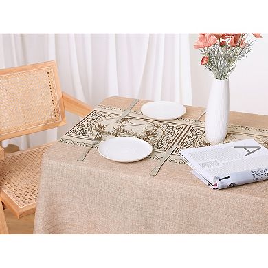 Rustic Cotton Linen Waterproof Dinner Party Table Cover 1 Pc 55" X 79"