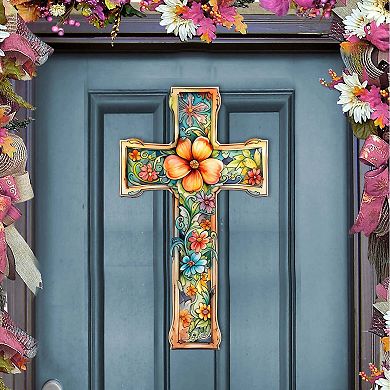 Blossom Cross Holiday Door Decor By G. Debrekht