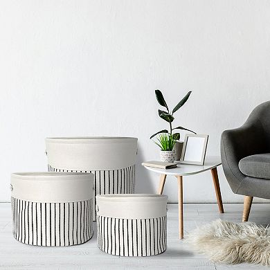 Neatly Stripe Fabric Basket