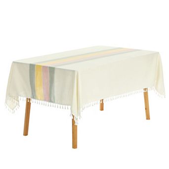 Rustic Cotton Linen Waterproof Dinner Party Table Cover 1 pc 55" X 71"