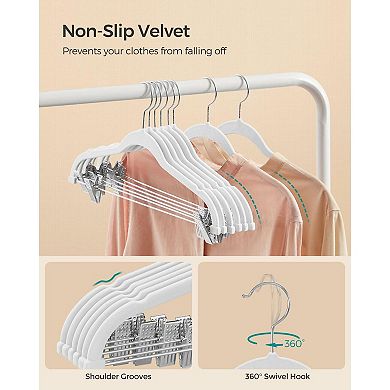 Velvet Pants Hangers With Adjustable Clips
