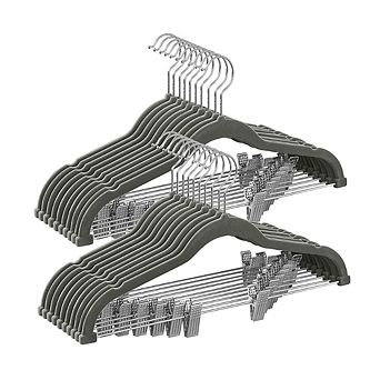 Velvet Pants Hangers With Adjustable Clips