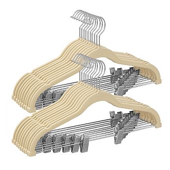 Velvet Pants Hangers With Adjustable Clips