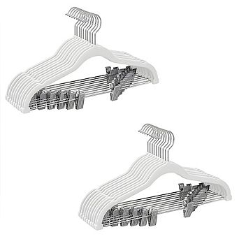 Velvet Pants Hangers With Adjustable Clips