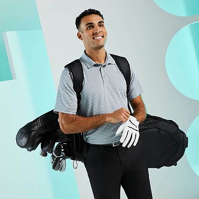 Men's Grand Slam Heather Feeder Stripe Golf Polo