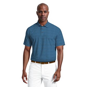 Men's Grand Slam Heather Feeder Stripe Golf Polo