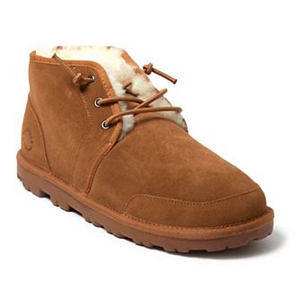 Fireside by Dearfoams Men's Shepparton Lace-Up Bootie Slippers