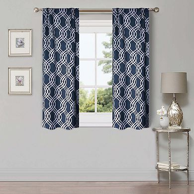 SUPERIOR Ribbon Blackout Rod Pocket Curtain Panel Set