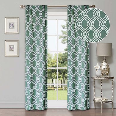 SUPERIOR Ribbon Blackout Rod Pocket Curtain Panel Set