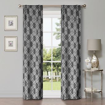SUPERIOR Ribbon Blackout Rod Pocket Curtain Panel Set