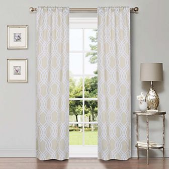 SUPERIOR Ribbon Blackout Rod Pocket Curtain Panel Set