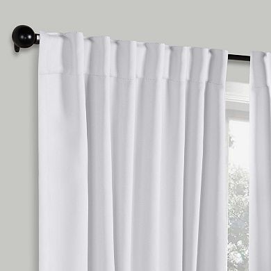 SUPERIOR Solid Blackout Back Tab Curtain Panel Set