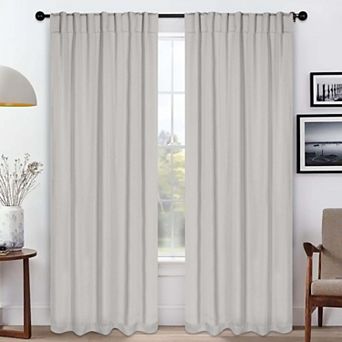 SUPERIOR Solid Blackout Back Tab Curtain Panel Set
