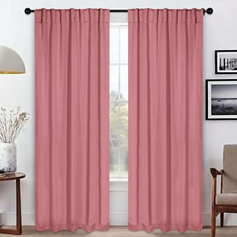 SUPERIOR Solid Blackout Back Tab Curtain Panel Set