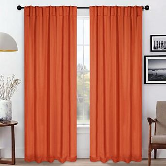 SUPERIOR Solid Blackout Back Tab Curtain Panel Set
