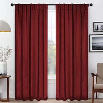 SUPERIOR Solid Blackout Back Tab Curtain Panel Set