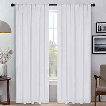 SUPERIOR Solid Blackout Back Tab Curtain Panel Set