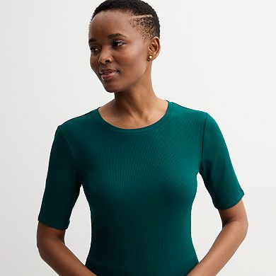 Petite Nine West Fitted Elbow Sleeve Tee