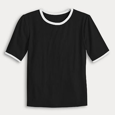 Petite Nine West Fitted Elbow Sleeve Tee