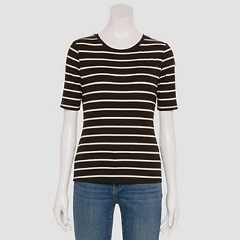 Petite Nine West Fitted Elbow Sleeve Tee