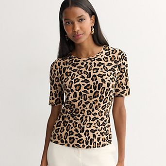 Petite Nine West Fitted Elbow Sleeve Tee