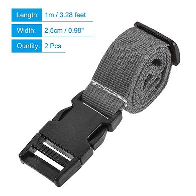 1x40 Inch Utility Strap With Buckle Polyester Belt For Packing, 2 Pack