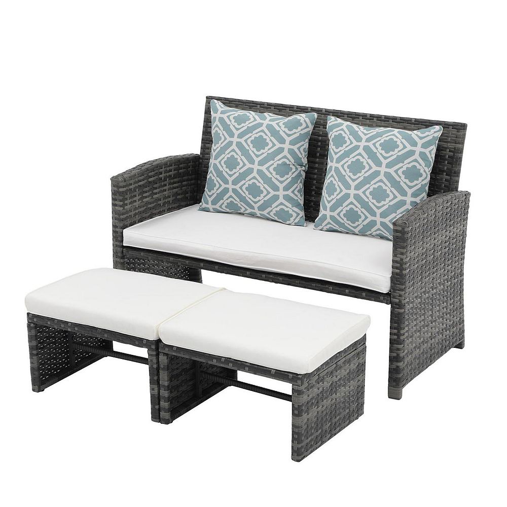 Outdoor Loveseat 3 Piece Patio Furniture Set Outdoor Conversation Set ...