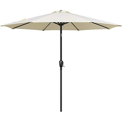 Deluxe 9 Ft Outdoor Market Table Patio Umbrella With Button Tilt, Crank