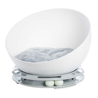 Plastic Bowl Shaped Sleeping Bed House Cat Cave Lounge with Ball Toy