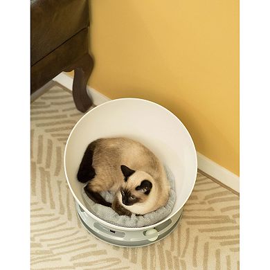 Plastic Bowl Shaped Sleeping Bed House Cat Cave Lounge with Ball Toy