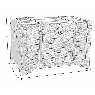 Old Fashioned Natural Wood Storage Trunk and Coffee Table