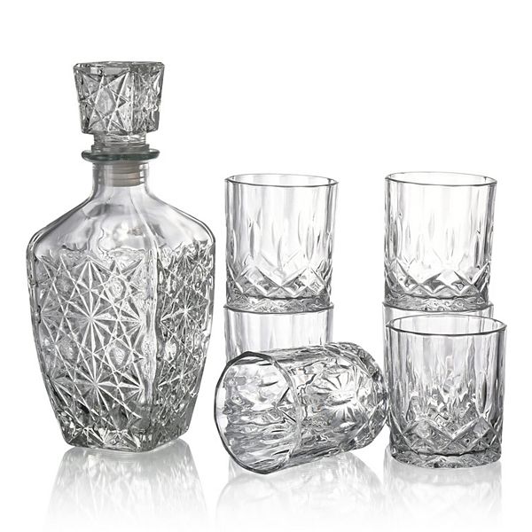 Glass Whiskey Decanter Set