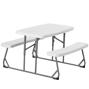 Foldable Kids' Picnic Table Bench Outdoor Portable Children's Backyard Table