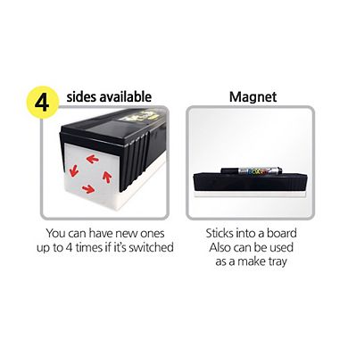 Mungyo Long Wiper Board With Magnets On Side Eraser, 9 Pack