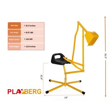 Metal Sand Digger Toy Crane for Outdoor Sandbox