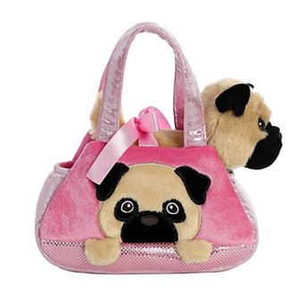 Aurora Small Multicolor Fancy Pals 7" Peek-a Boo Pug Fashionable Stuffed Animal