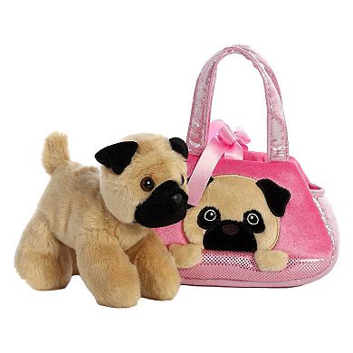 Aurora Small Multicolor Fancy Pals 7" Peek-a Boo Pug Fashionable Stuffed Animal
