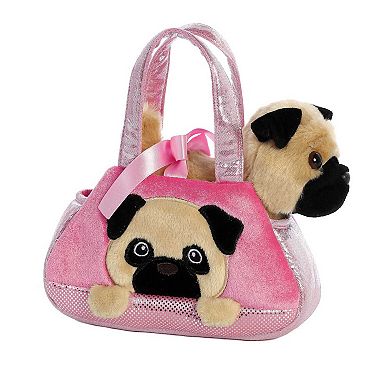 Aurora Small Multicolor Fancy Pals 7" Peek-a Boo Pug Fashionable Stuffed Animal