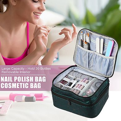 1pcs Nail Polish Carrying Case Nail Polish Case For Manicure Tools Pu Leather
