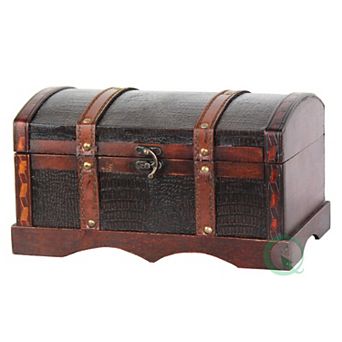 Leather Wooden Old-Fashioned Chest